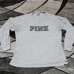 VS PINK 2020 GRAY LONG-SLEEVED TEE-SHIRT LARGE